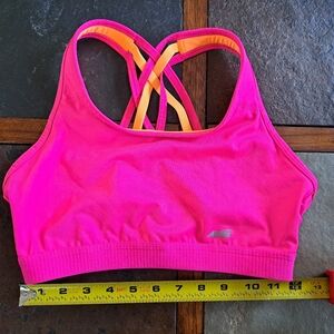🩷🧡HOT pink and orange crisscross strap sports bra - size medium🧡🩷